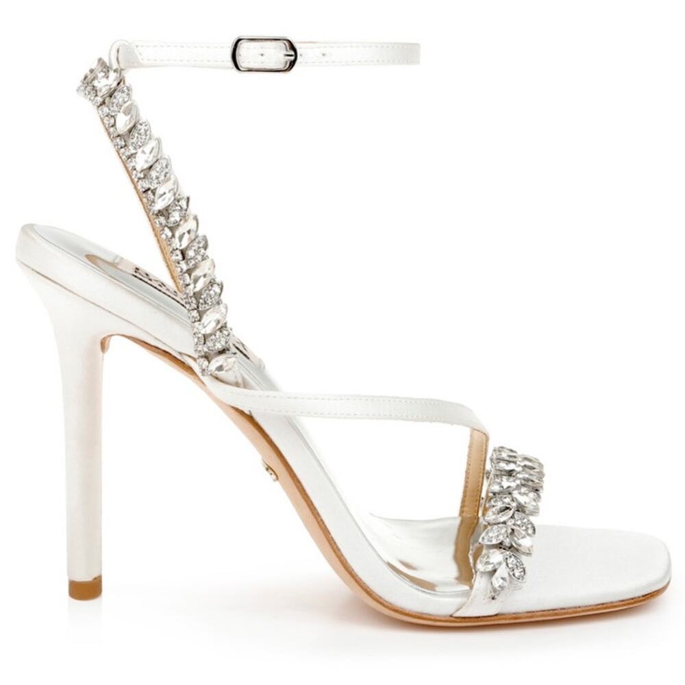 Badgley Mischka Kerry Navette Crystal Strappy Stiletto